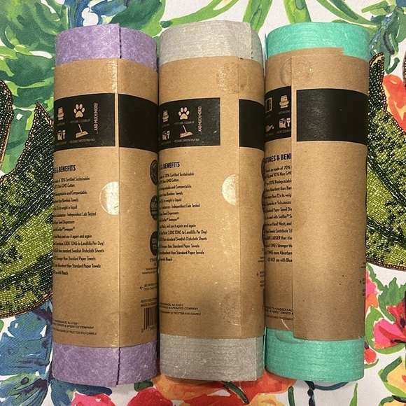 Brand New Pack of 3 Rolls Swedish Dishcloths Reusable Paper Towels Fast Drying - Picture 5 of 10